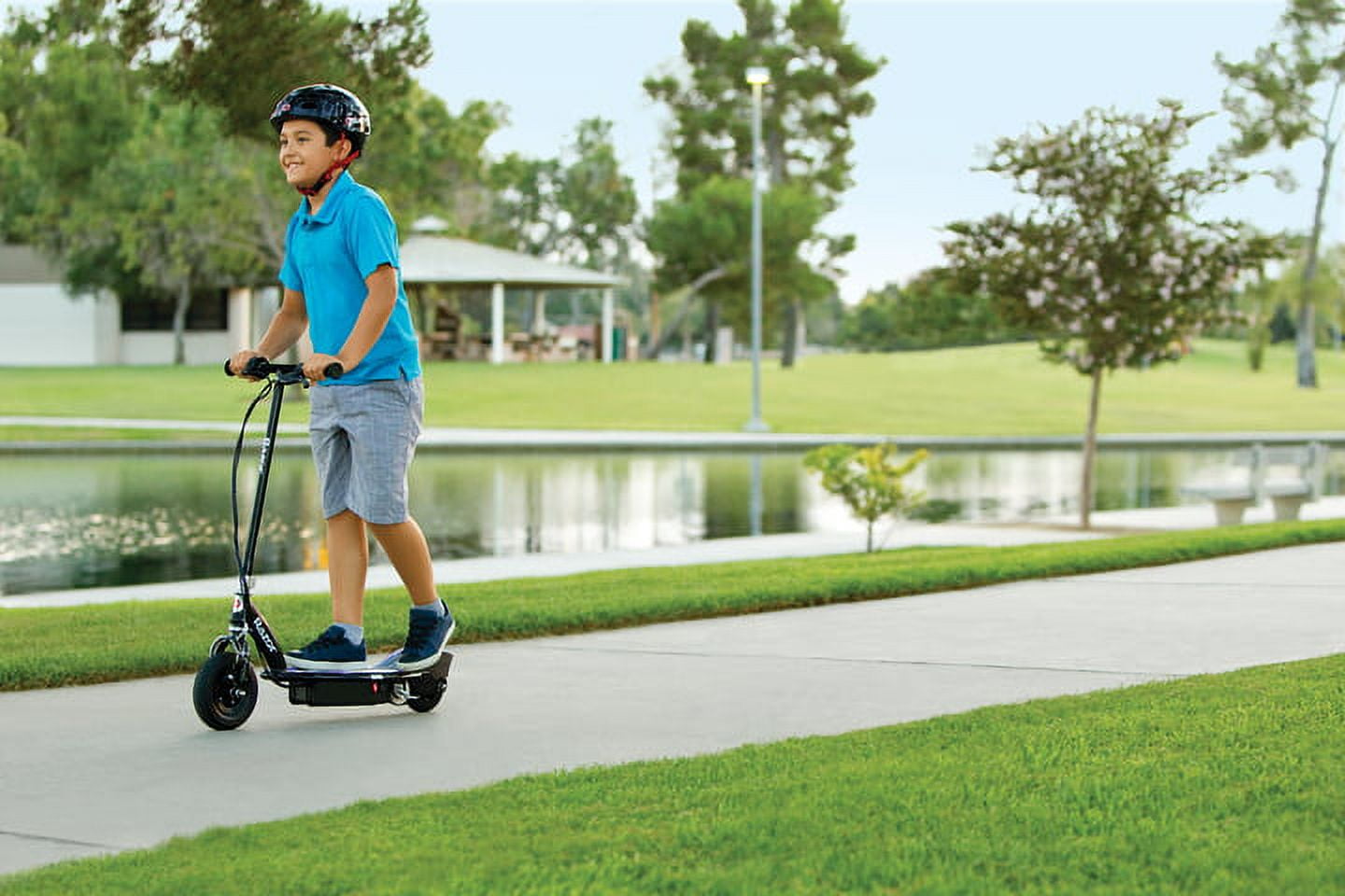 Razor E100 Glow Light-up Electric Scooter, up to 10 mph, Air-filled Front Tire, for Child Ages 8+