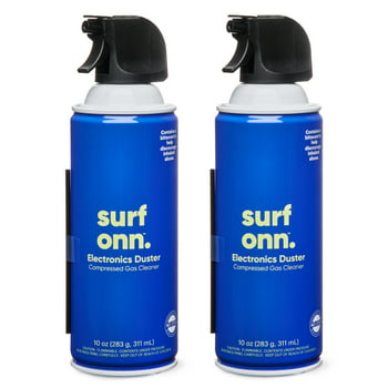 onn. Electronics Duster Compressed  Cleaner, 10 oz, 2-Pack