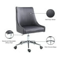thumbnail image 2 of Meridian Furniture Karina Swivel Adjustable Gray Velvet and Chrome Office Chair, 2 of 12