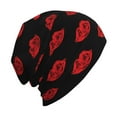 thumbnail image 6 of Xecao Red Beautiful Lips Print Beanie Knitted Hat for Men Women, Winter Fashion Knit Cuffed Caps Unisex, 6 of 7