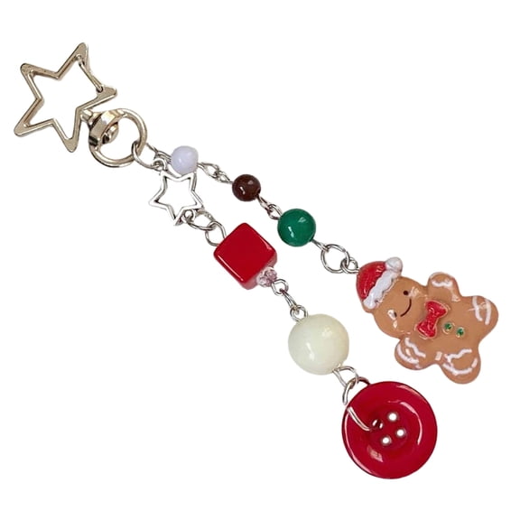 Trendy Beaded Phone Charm Christmas Themed Bag Pendant for Fashionable Women