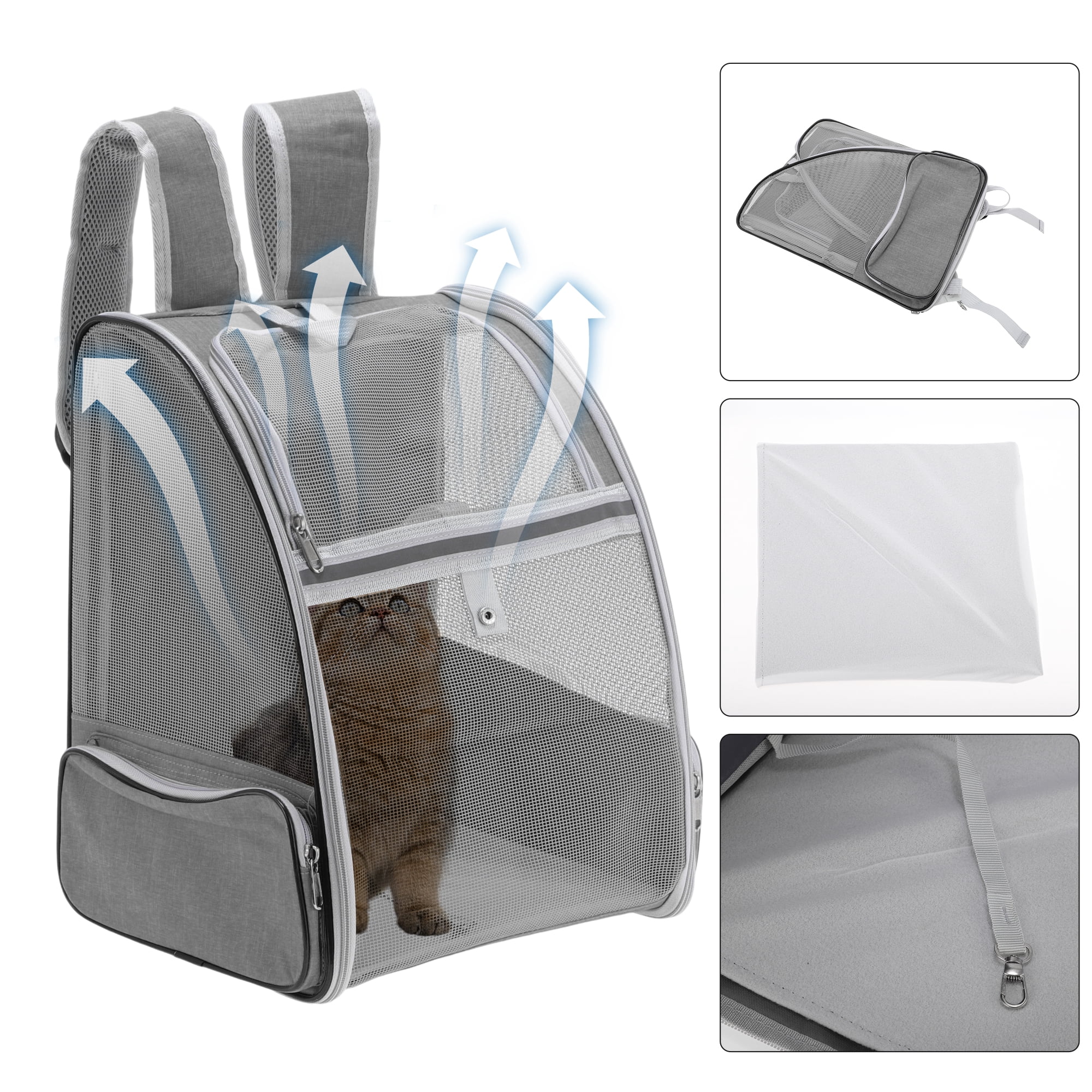 Unique Bargains Breathable Foldable Pet Backpack for Cats and Small Dogs