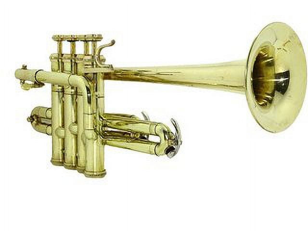 SHREYAS Piccolo Trumpet Brass Finish Picollo Bb/A Pitch W/Case-Mp Gold