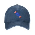 thumbnail image 1 of ZICANCN Blue Candy Adjustable Baseball Cap Women , Hats for Men Adult Washed Cotton Denim Baseball Caps Fashion Navy Blue, 1 of 8