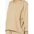 thumbnail image 5 of TheMogan Women's PLUS Cotton Terry Long Sleeve Oversized Top & Drawstring Shorts SET, 5 of 7
