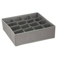 thumbnail image 1 of Caja de almacenamiento para ropa interior y calcetines, armario organizador plegable, fácil de limpiar Grid gris claro 16, 1 of 9