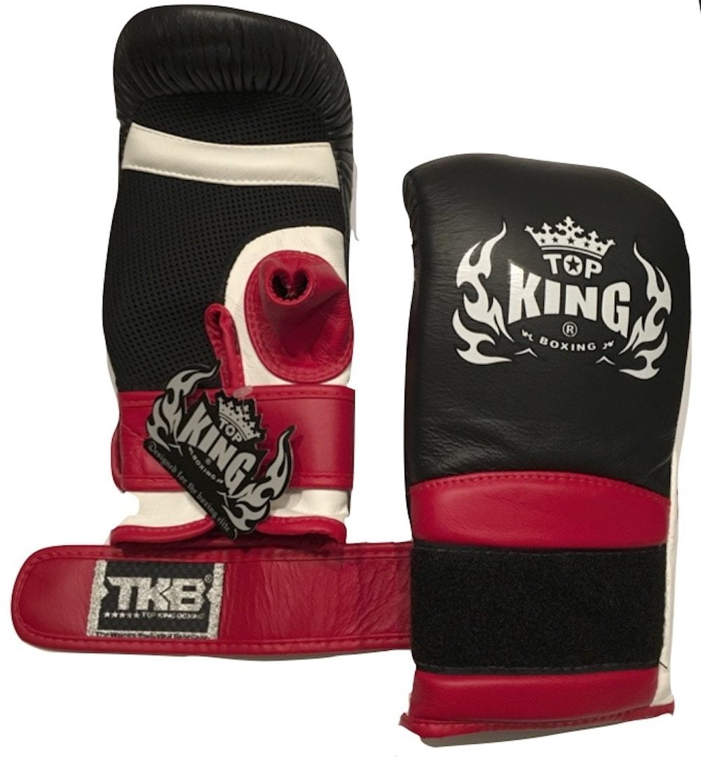 TKBMA Top King "AIR" Bag Training Gloves Closed Thumb Black & Red & White 