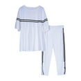 thumbnail image 2 of Ensemble 2 Pcs pour Femmes Col Rond Pull avec Pantalon de Survêtement Manches Courtes L, 2 of 8