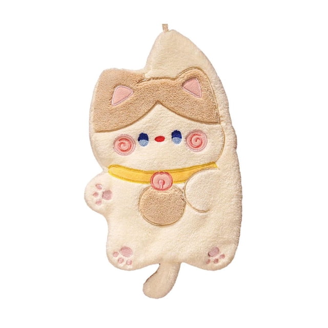 Wartleves Toallas de mano con dibujos de gatos, lindas toallas de baño para colgar, suaves y absorbentes ↖