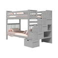 thumbnail image 4 of Bedz King Tall Stairway Bunk Beds Twin over Twin with 4 Drawers in the Steps, Gray, 4 of 9