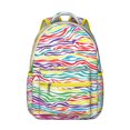 thumbnail image 1 of Zebra Pattern Students Backpack Abstract Zebra Stripes, Rainbow Zebra, Multicolor Zebra Design Modern Cute Cartoon School Bag for Student and Student, 1 of 6
