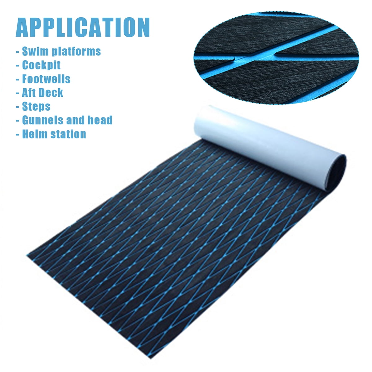 Boat Flooring EVA Foam Boat Decking Marine Mat Non-Slip Self-Adhesive Flooring Sheet for Motorboat Kayak Surfboard Garden Swimming Pools, 74.8" x 27.6"
