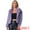 Grey Purple, variant on Women's Cropped Jacket Notch Lapel Faux Fur Fluffy Coat XS White