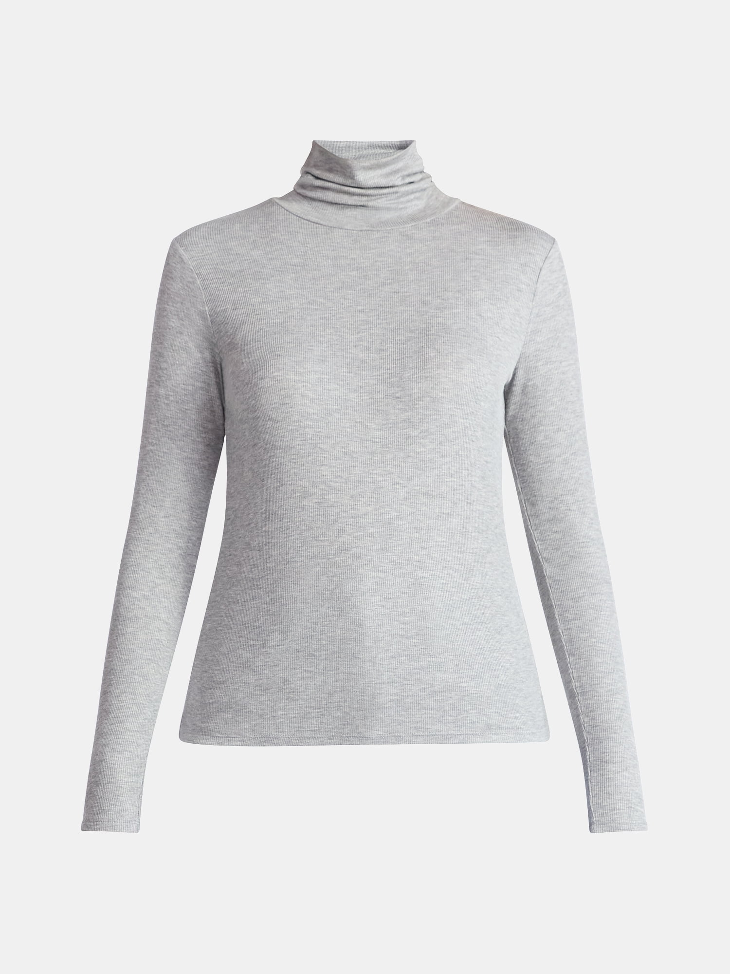 Time and Tru Women's Ribbed Turtleneck with Long Sleeves, Sizes XS-XXXL