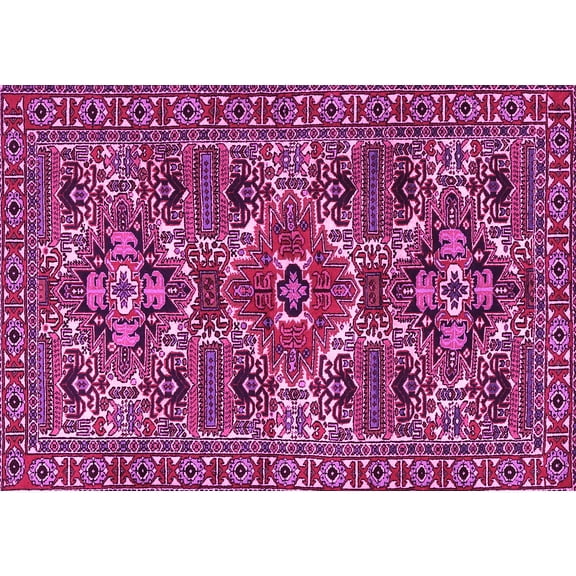 Ahgly Company Indoor Rectangle Persian Pink Traditional Area Rugs, 5' x 7'