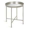 thumbnail image 1 of Kate and Laurel Celia Metal Foldable Round Accent Table, 18.25" x 18.25" x 22", Glass Surface and Silver Frame, Modern Minimalist Design and Detachable Magnetic Tabletop, 1 of 2