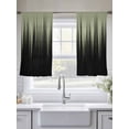thumbnail image 4 of Sage Green Black Ombre Sheer Curtains 45 Inch Length 2 Panels Set, Modern Abstract Striped Gradient Voile Window Treatment Rod Pocket Small Kitchen Curtains Drapes for Bedroom 52"x45"x2, 4 of 7