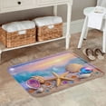 thumbnail image 2 of FJPT Non Slip Flannel Polyester Floor Mat Ocean Shell Starfish Design For Bathroom Kitchen Bedroom Decor 16x24 inch, 2 of 5