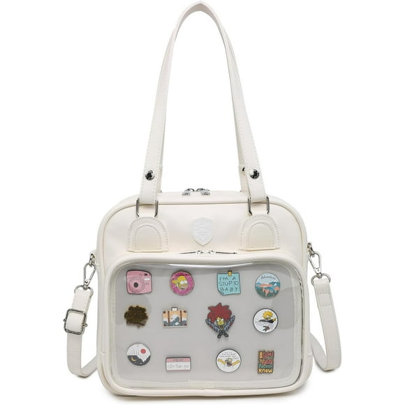 TRAHOO-Leather Ita Backpack Crossbody Bag Messenger Purse JK Uniform Shoulder Bags for Anime Pins Display