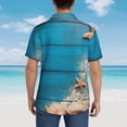thumbnail image 3 of Lsque Shells and Starfish pattern Hawaiian Shirt for Men, Unisex Summer Beach Casual Short Sleeve Button Down Shirts-Large, 3 of 9