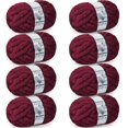 thumbnail image 1 of Hilo Cozyful Chunky Chenille #10 para tejer a mano, color burdeos, 1 of 8
