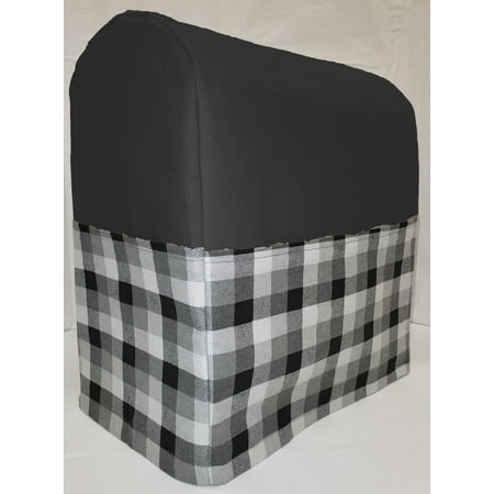 Canvas Black & Gray Buffalo Checked Cover Compatible with Sunbeam Heritage Series 4.6qt Mixmaster (Black)