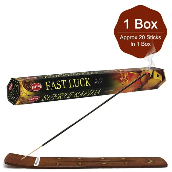 Trumiri Incense Stick Holder Bundle with Hem Fast Luck 20g Incense Sticks - Pack of 1 (approx 20 Sticks)