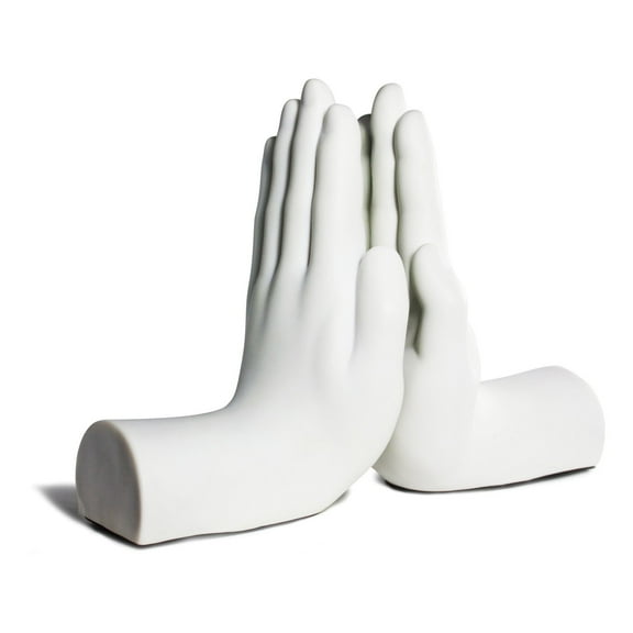 Danya B White Resin Hands Sculpture Bookend Statues - Set of 2