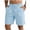 Light Blue, variant on Yertdoel Mens Linen Shorts Soild Color Elastic Waist Drawstring Knee Length Shorts with Pockets Lightweight Loose Breathable Outdoor Workout Running Summer Casual Beach Shorts