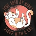 thumbnail image 3 of CafePress - Sleep With A Cat T Shirt - Women's V-Neck Dark T-Shirt, 3 of 4