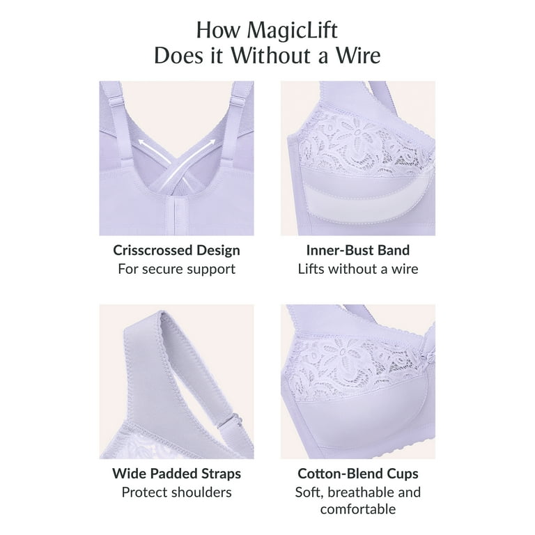 Glamorise MagicLift Cotton Support Wirefree Bra 1001 (Women's & Women's  Plus) 