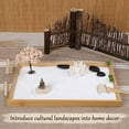 thumbnail image 3 of Zen Garden for Desk 11x7.5in, Handmade Sand Art with Tray, Japanese Gift Set, Mini Zen Garden with Bonsai Tree, Home Office Room Decorations, Therapy Kit, Stress Relief Gift, 3 of 8