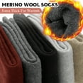 thumbnail image 6 of Amaopus 5 Pairs Merino Wool Socks, Hiking Thermal Warm Winter Thick Boot Cozy Crew Comfy Work Socks for Women Men, 6 of 7