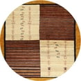 thumbnail image 1 of Ahgly Company Machine Washable Indoor Round Contemporary Brown Red Area Rugs, 4' Round, 1 of 7