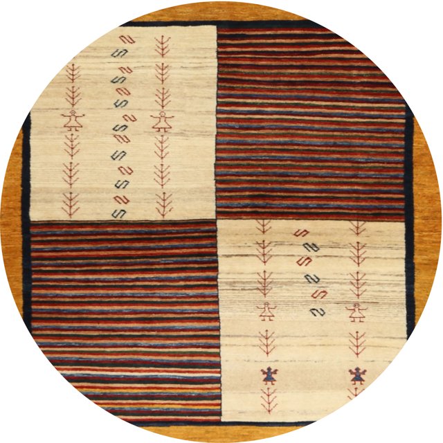 Ahgly Company Tapis d'Intérieur Lavables en Machine, Ronds, Contemporains, Bruns, Rouges, 4' Ronds