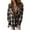 Brown, variant on Womens Plaid Shacket Jacket Sherpa Lined Flannel Jackets Oversized Button Up Fleece Hooded Warm Coat