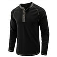 thumbnail image 3 of Biekopu Men's Henley Shirts Casual Long Sleeve Contrast Stitch Button T-Shirts Basic Lightweight Fall Tops, 3 of 5