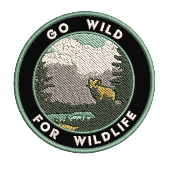 Go Wild For Wildlife! 3.5 Inch Iron Or Sew On Embroidered Fabric Badge Patch Seek Adventure, National Park Iconic Series