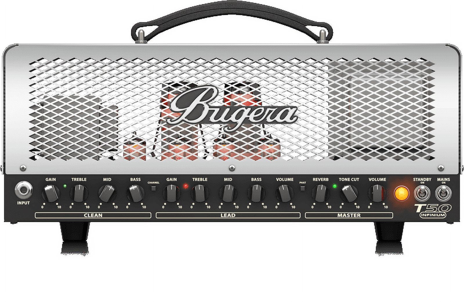 Bugera T50 Infinium Cage-Style 2-Channel Guitar Tube Amp Head w/ Multi-Class A/AB Operation & Reverb - 50 Watt