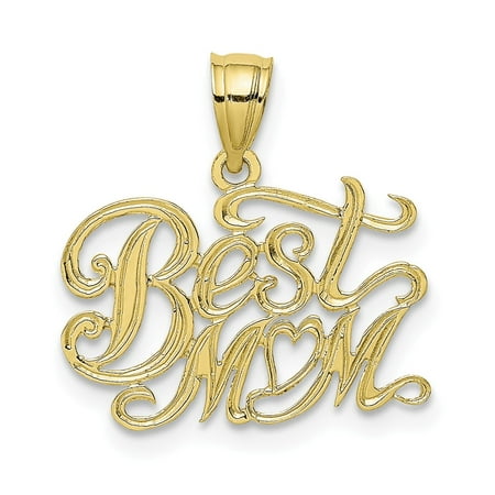 10k Yellow Gold Best Mom Pendant (Best 10k Training App For Android)