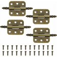 thumbnail image 1 of 4 PCS Bisagras antiguas 70X35 mm Bisagra de puerta de armario vintage 6 agujeros Bisagras retro Bisagra decorativa plegable Bisagra de puerta de muebles antiguos de hierro con 24 tornillos para cajas, 1 of 5