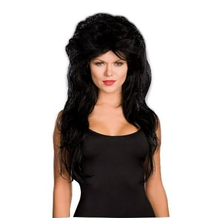 Sexy Black Rocker Costume Wig One Size
