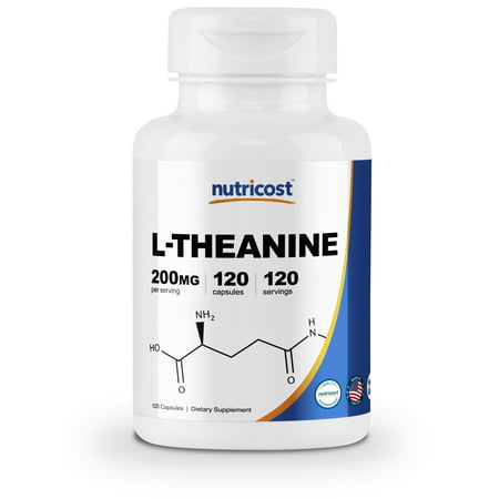 Nutricost L-Theanine 200mg; 120 Capsules - Double (Best Time To Take L Theanine)