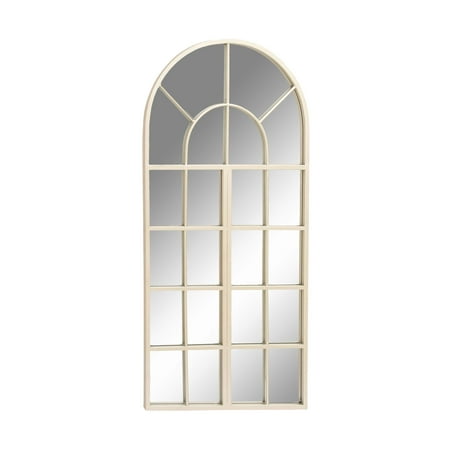 Decmode Modern 48 X 24 Inch Metal And Wood Arched Wall Mirror Metal And Wood Arched Wall Mirror