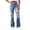 Blue, variant on Womens Ripped Distressed Flared Denim Pants High Stretch Skinny Fit Raw Hem with Side Pockets Casual Full Length Jeans