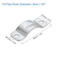 thumbnail image 2 of Uxcell 16Pack Rigid Pipe Strap Fit M5 (1/5") Tube OD, 2 Holes Stainless Steel Tube Clamp for Pipe or Cable Fixing, 2 of 7