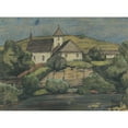 thumbnail image 2 of Jozef Hanula 24x19 Black Ornate Framed Double Matted Museum Art Print Titled: View of the Church (1939), 2 of 5