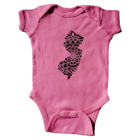 

Inktastic New Jersey Silhouette Mandala Gift Baby Boy or Baby Girl Bodysuit