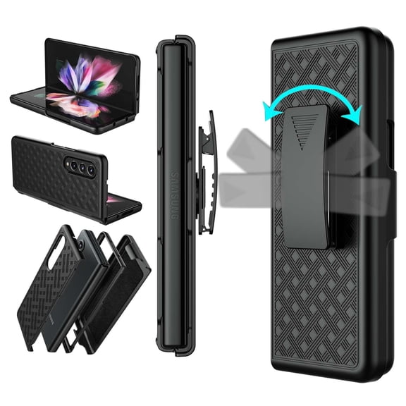 Case Belt Clip for Samsung Galaxy Z Flod 3 5G,Njjex Swivel Holster Kickstand Armor Combo Protective Cover Drop-Proof fits Samsung Galaxy Z Flod 3 5G