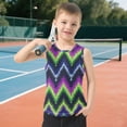 thumbnail image 6 of Neon Green Purple Blue Black V-lines Vest Undershirt Tank Top Sleeveless Quick Dry L, 6 of 7